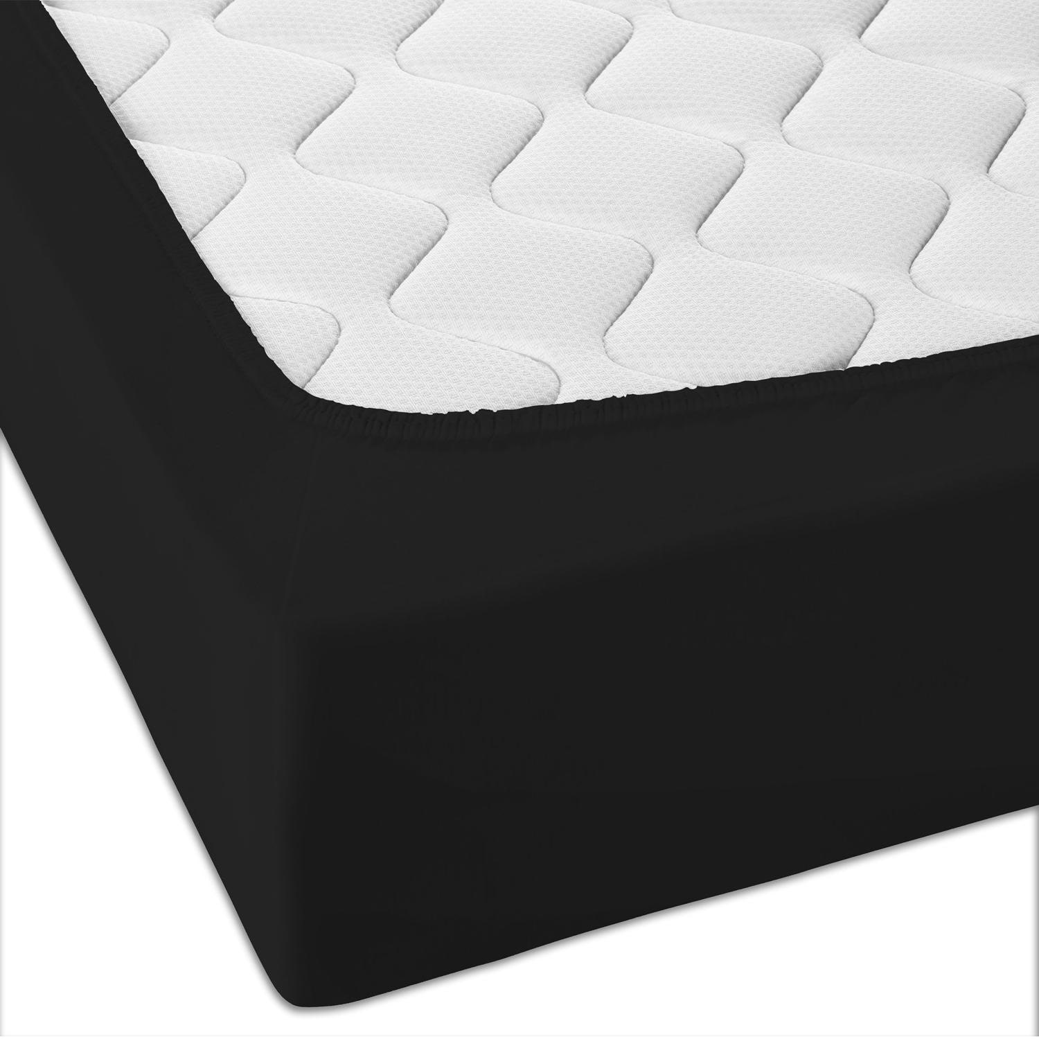 CloudComfort Basic fitted sheet jersey stretch black 90 x 190 - 100 x 200 cm