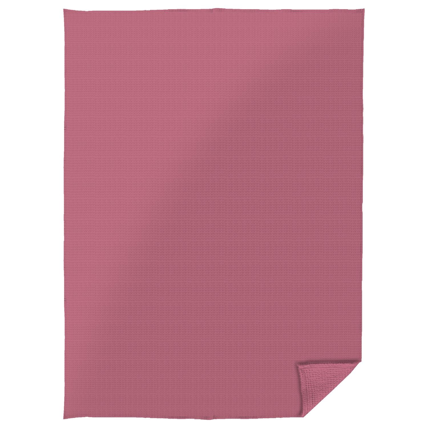 Manta piqué gofre algodón rosa 75 x 120 cm