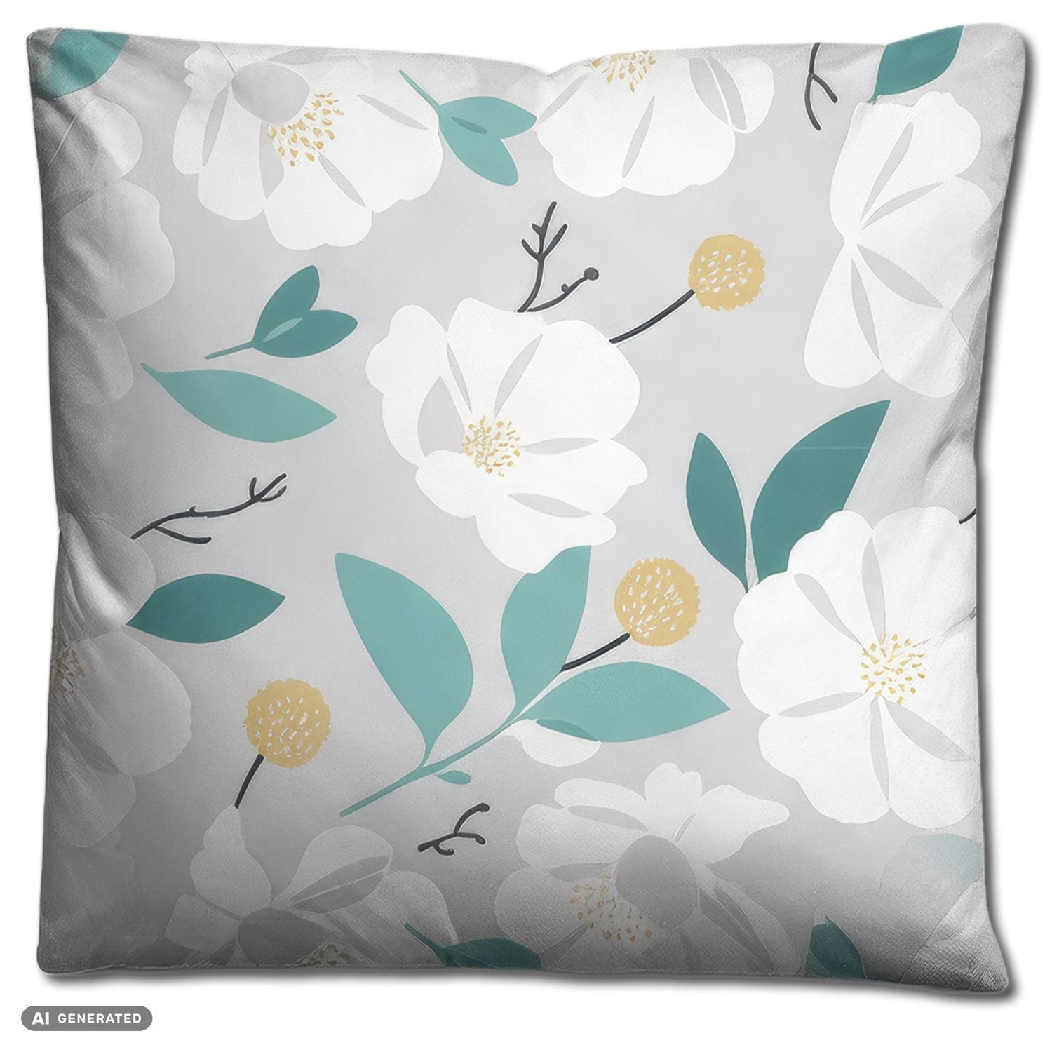 Juego de cama CloudComfort Renforcé con estampado de flores blancas, 135 x 200 + 80 x 80 cm