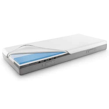 Sleezzz Premium viskoelastisk madrass 90 x 200 cm, höjd 20 cm, fasthetsnivå H2/H3, med vändbara handtag + Sleezzz® Smart mysig filt 140 x 200 cm utan kostnad