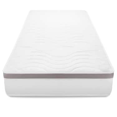 Colchón ergonómico de muelles ensacados de 7 zonas Sleezzz Diamond T1000, 180 x 200 cm, altura 23 cm, grado de firmeza H2/H3, 1000 muelles/2 m² + 2 juegos de cama de microfibra CloudComfort Basic de 135 x 200 cm + 80 x 80 cm