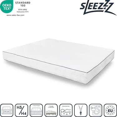 Colchão Sleezzz Superior de 7 zonas 160 x 200 cm, altura 21 cm, nível de firmeza H3/H4