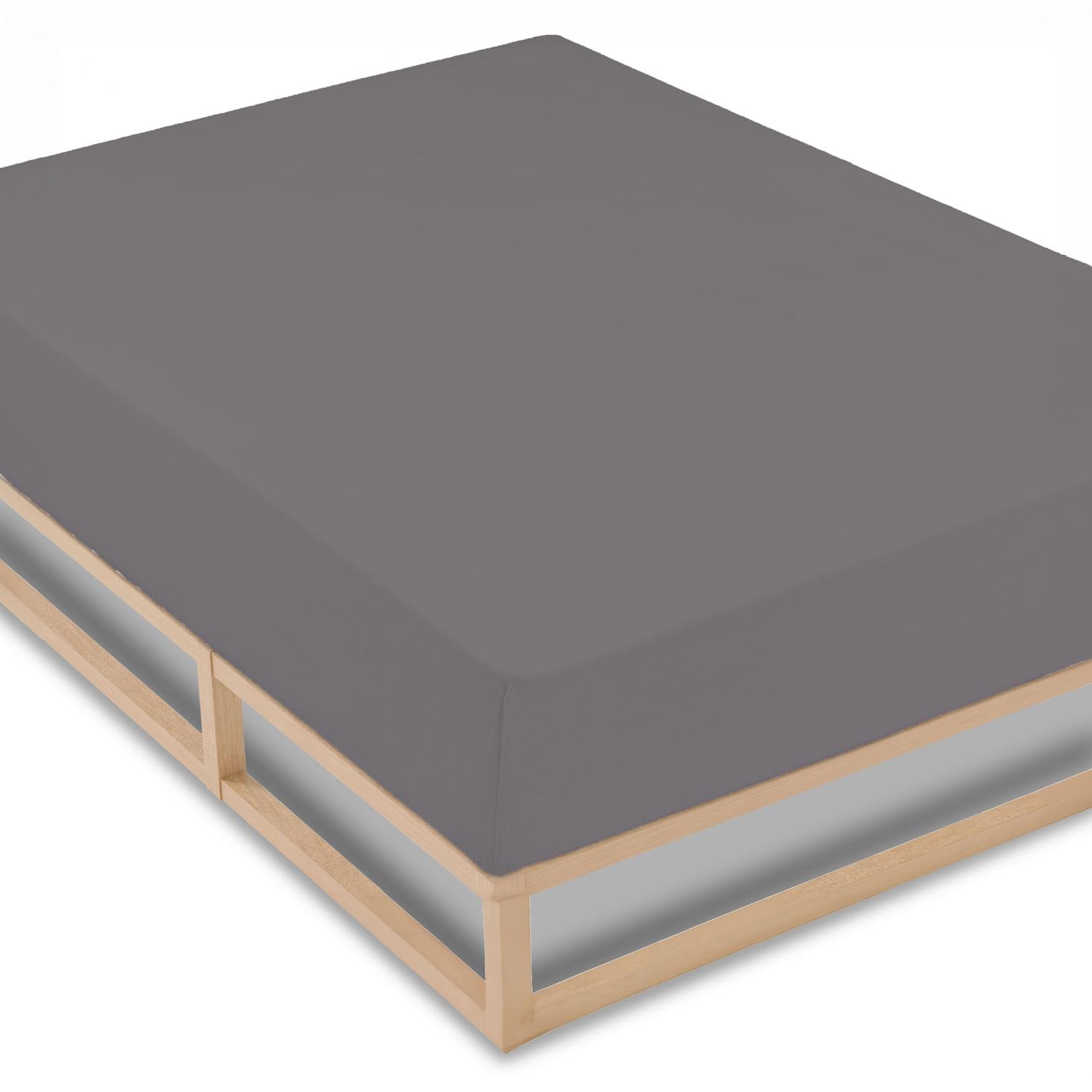 CloudComfort Basic fitted sheet jersey stretch dark gray 90 x 190 - 100 x 200 cm