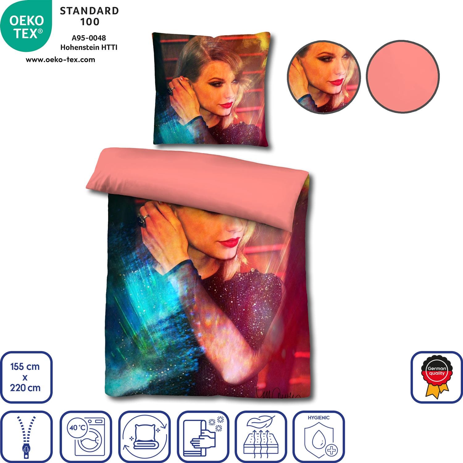 Features as icons – Castell microfiber reversible bed linen Taylor Swift by Sid Maurer 155 x 220 + 80 x 80 cm