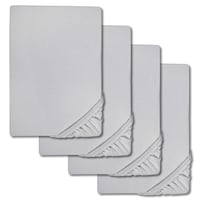 Sábana bajera microfibra interlock jersey gris plata 90 x 190 - 100 x 200 cm 180 x 200 - 200 x 200 cm en paquete de 4