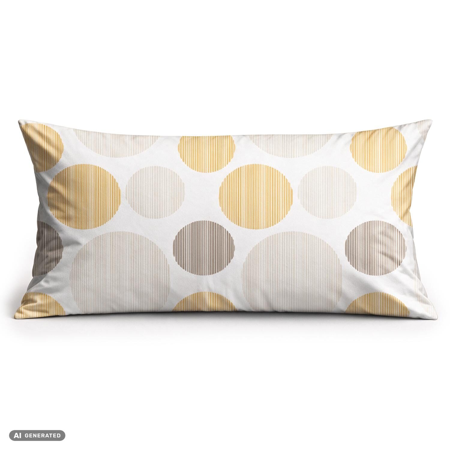 CloudComfort Basic: juego de 2 fundas de almohada de algodón con diseño de círculos, 40 x 80 cm