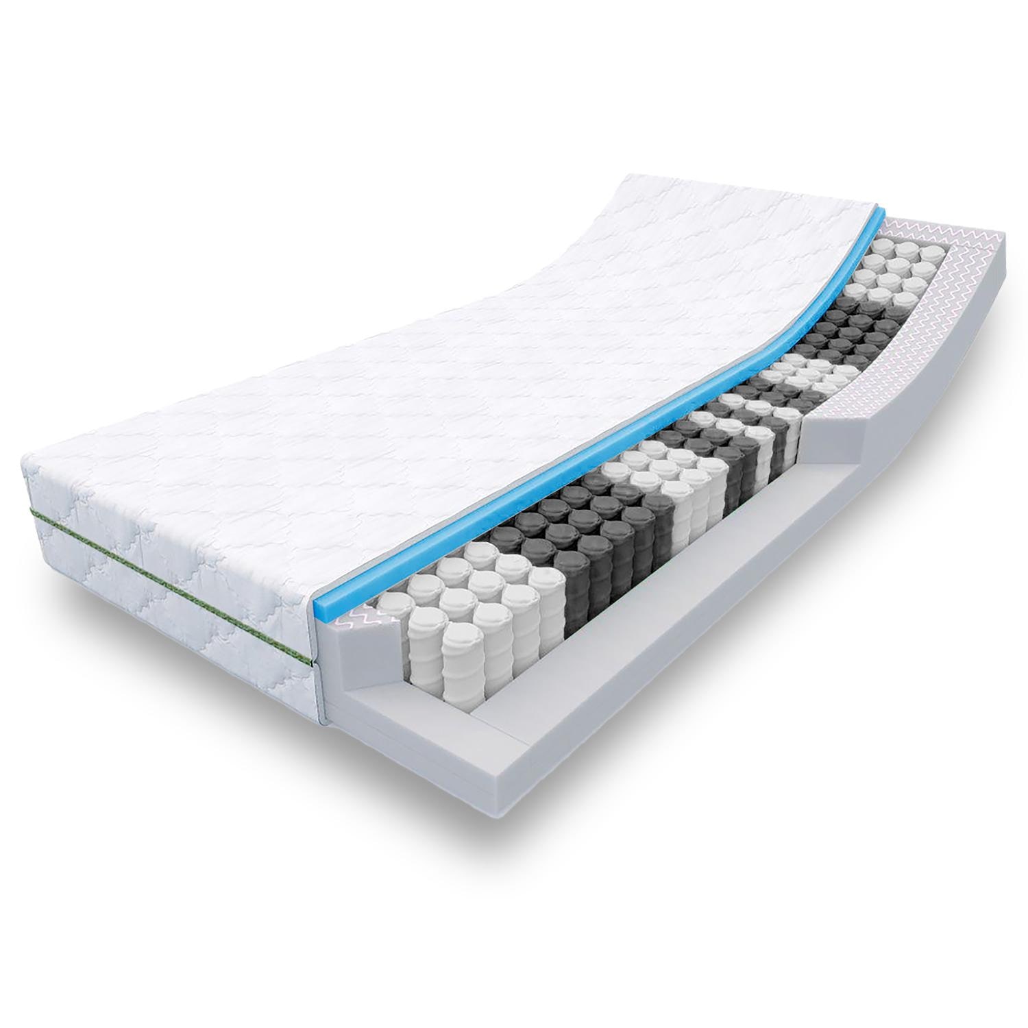 7-zone pocket spring mattress Sleezzz Smart 90 x 200 cm, height 21 cm, firmness level H2/H3 + CloudComfort Basic microfiber bed set 135 x 200 cm + 80 x 80 cm