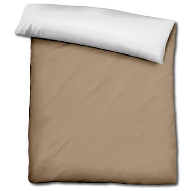 Sleezzz® Renforcé reversible bed linen mocha/white 135 x 200 + 80 x 80 cm
