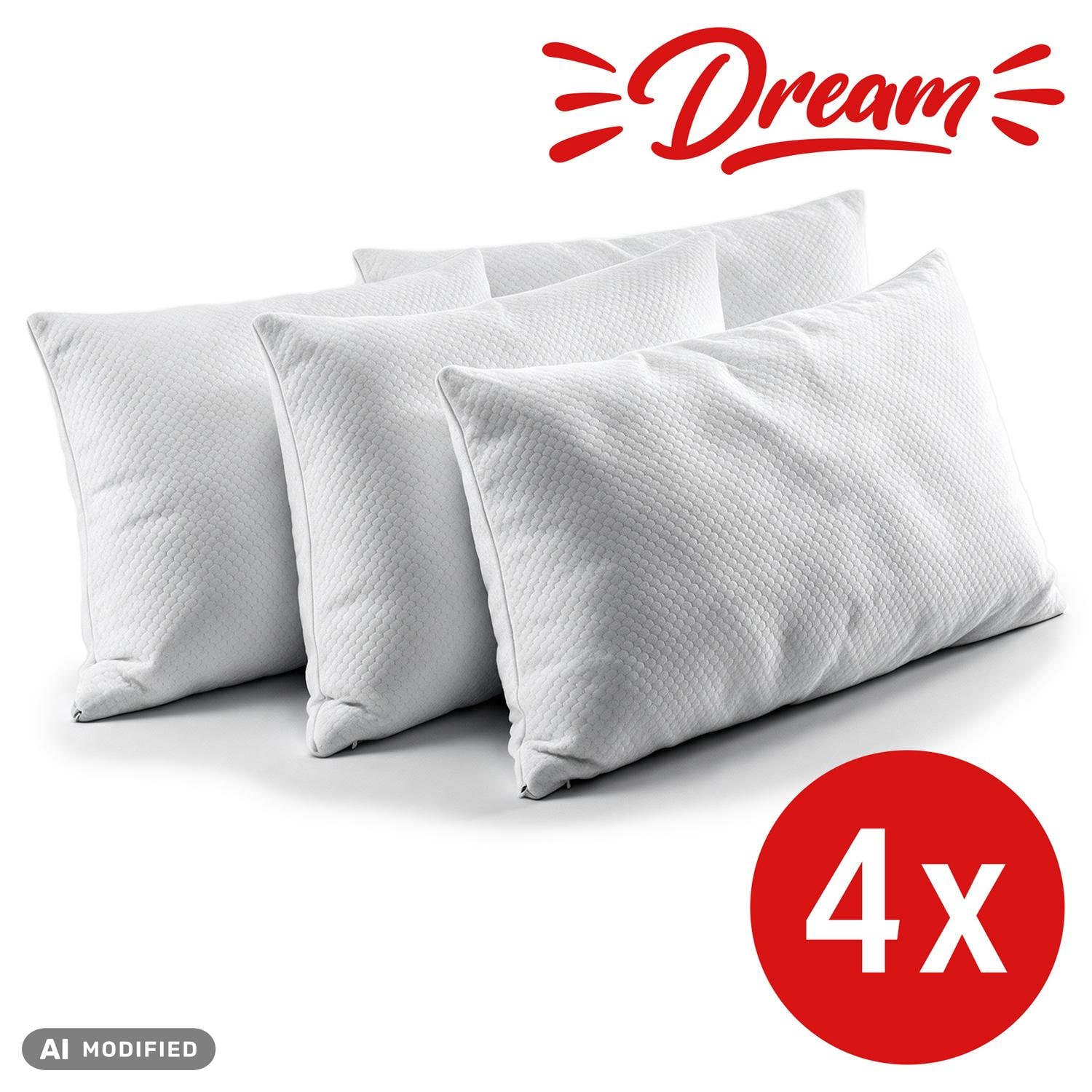 Juego de 4 almohadas viscoelásticas de apoyo cervical Dream 40 x 80 cm