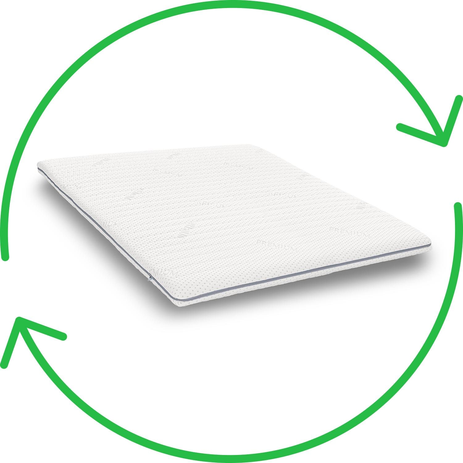 Reversible sides – Supportho Premium topper 120 x 200 cm H3 + CloudComfort Basic gel-flake pillow 40 x 80 cm
