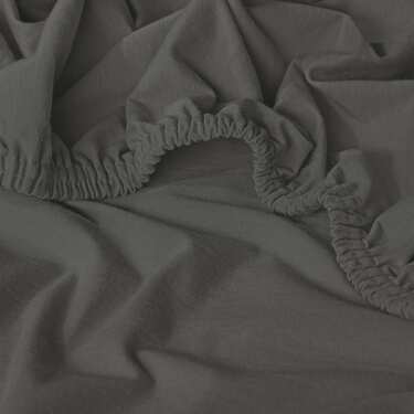 Jersey fitted sheet dark gray 90 x 190 - 100 x 200 cm made of 100% organic cotton