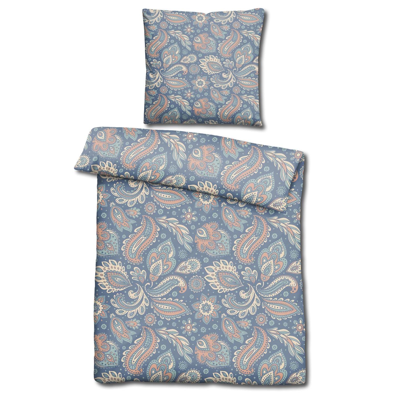 Double pack CloudComfort Basic microfiber bed linen paisley 135 x 200 + 80 x 80 cm