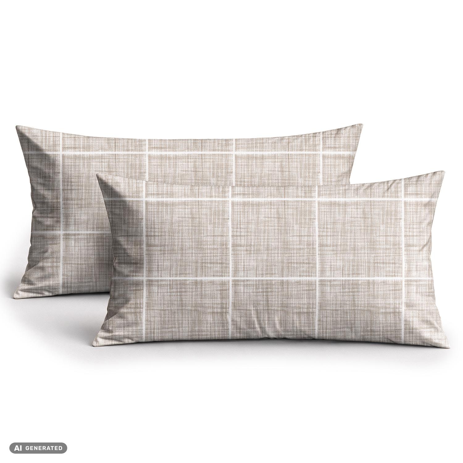CloudComfort Basic: juego de 2 fundas de almohada de algodón, color gris piedra, 40 x 80 cm