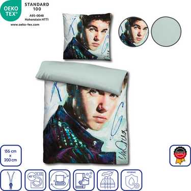Ropa de cama reversible de microfibra Castell Justin Bieber de Sid Maurer 135 x 200 + 80 x 80 cm