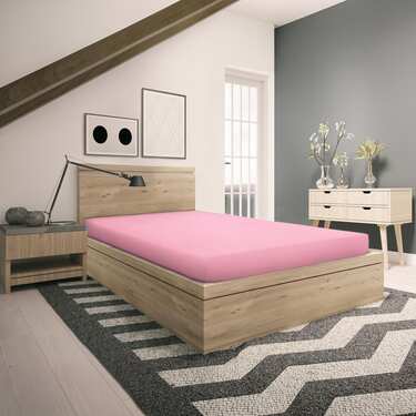 Paquete doble de sábanas bajeras de sarga Setex Molton rosa 90 x 200 cm