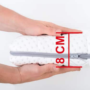 Cubierta de espuma fría Supportho Premium Topper 80 x 200 cm H3, altura 8 cm, grado de firmeza H3 con funda antibacteriana