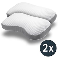 2 almohadas viscoelásticas Sleezzz Premium con contorno de mariposa, de 36 x 60 cm, con funda de doble tejido agradable al tacto