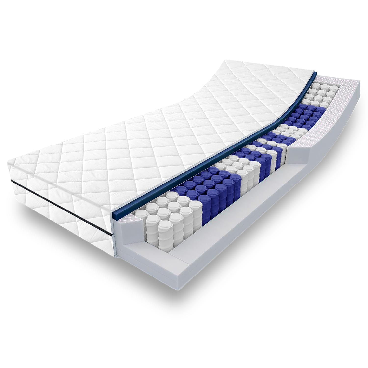 Sleezzz Superior pocket spring mattress 90 x 200 cm, height 18 cm, firmness level H3 + CloudComfort Basic microfiber bed set 135 x 200 cm + 80 x 80 cm