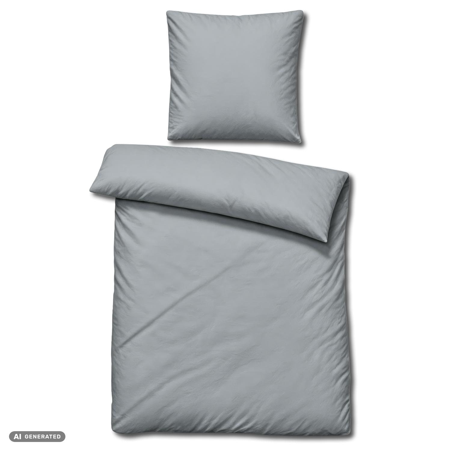 Juego de cama Cloud Comfort de satén Mako, 135 x 200 cm + 80 x 80 cm, gris
