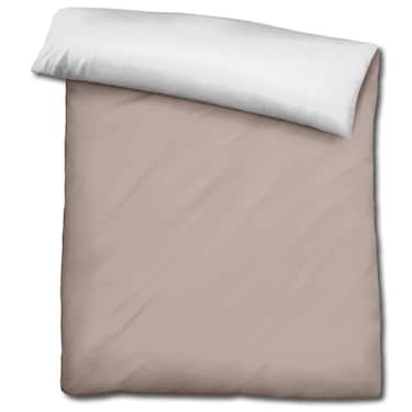 Double pack Sleezzz® Renforcé reversible bed linen beige/white 135 x 200 + 80 x 80 cm