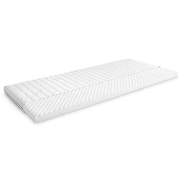 Supportho toppmadrass i premiumkallskum 80 x 200 cm H3, höjd 9 cm, hårdhetsgrad H3 med antibakteriellt överdrag + CloudComfort Basic kudde med gelflingor 40 x 80 cm