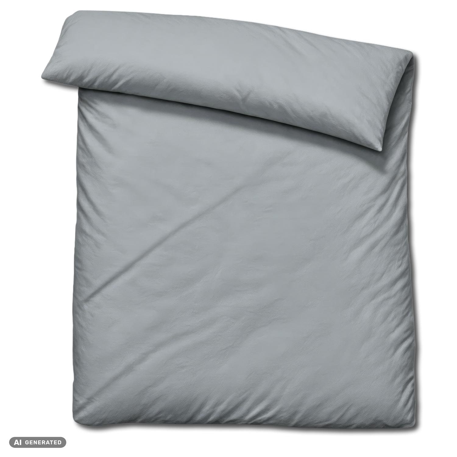 Juego de cama Cloud Comfort de satén Mako, 135 x 200 cm + 80 x 80 cm, gris