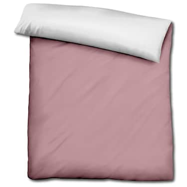 Double pack Sleezzz® Renforcé reversible bed linen rosé/white 135 x 200 + 80 x 80 cm
