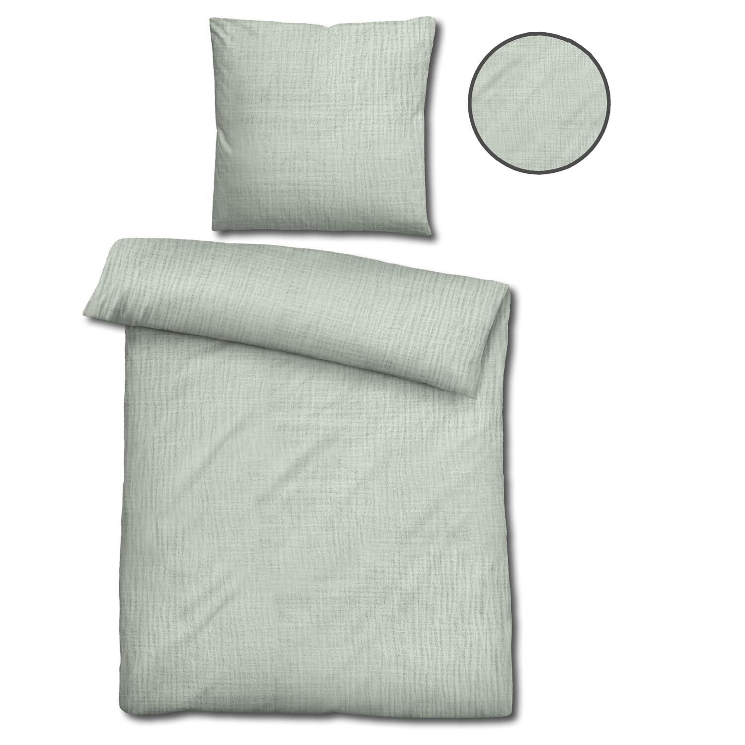 Ropa de cama de muselina Sleezzz® verde 135 x 200 cm + 80 x 80 cm
