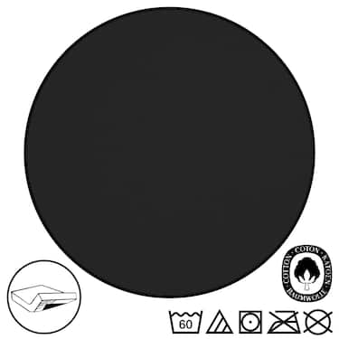 Простирадло приталене з джерсі чорне 90 x 190 - 100 x 200 см з 100% органічної бавовни