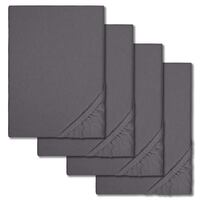 Sábana bajera polar invierno antracita 140 x 190 - 160 x 200 cm en paquete de 4