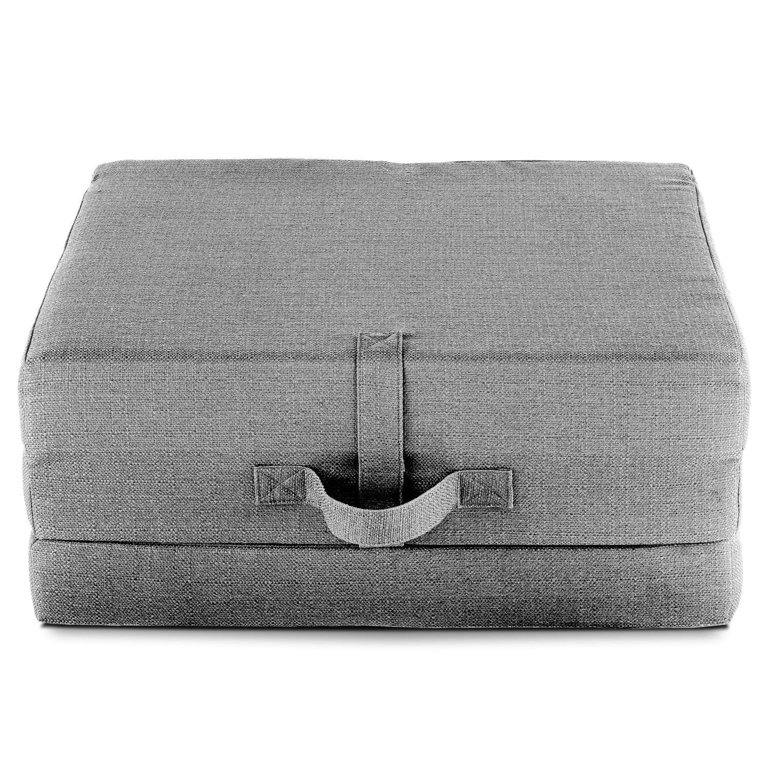 Colchón plegable CloudComfort Premium, 70 x 195 cm, color plata, 10 cm de grosor, tapizado con tela de tapicería