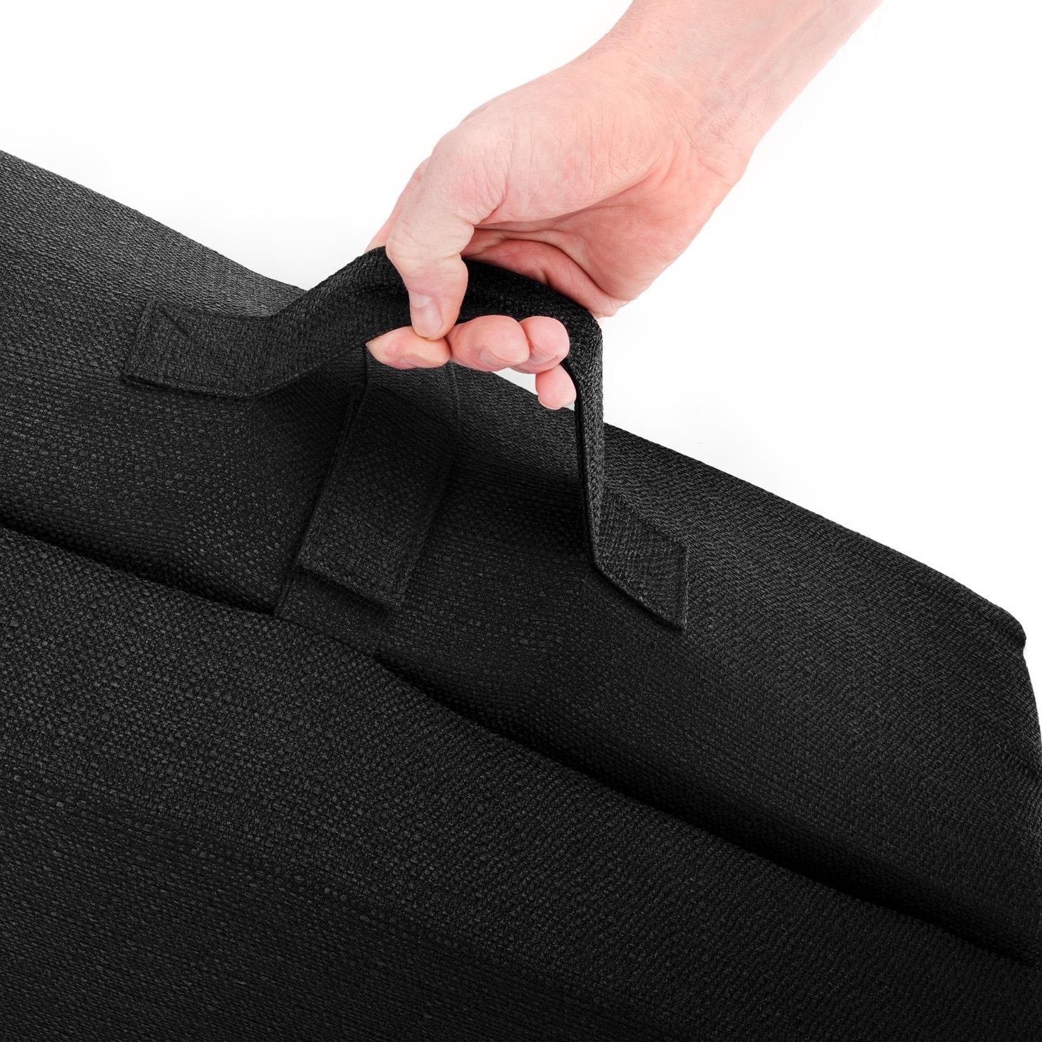 CloudComfort Premium katlanır yatak 70 x 195 cm siyah, 10 cm yüksekliğinde döşemelik kumaş kaplı