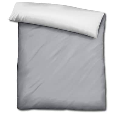 Sleezzz® Renforcé reversible bed linen light gray/white 135 x 200 + 80 x 80 cm