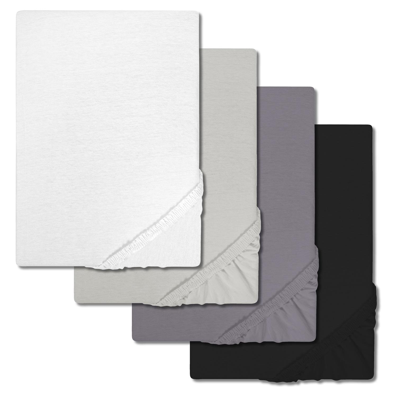 Surprise Pack of 10 Jersey Fitted Sheets, 90 x 190 – 100 x 200 cm