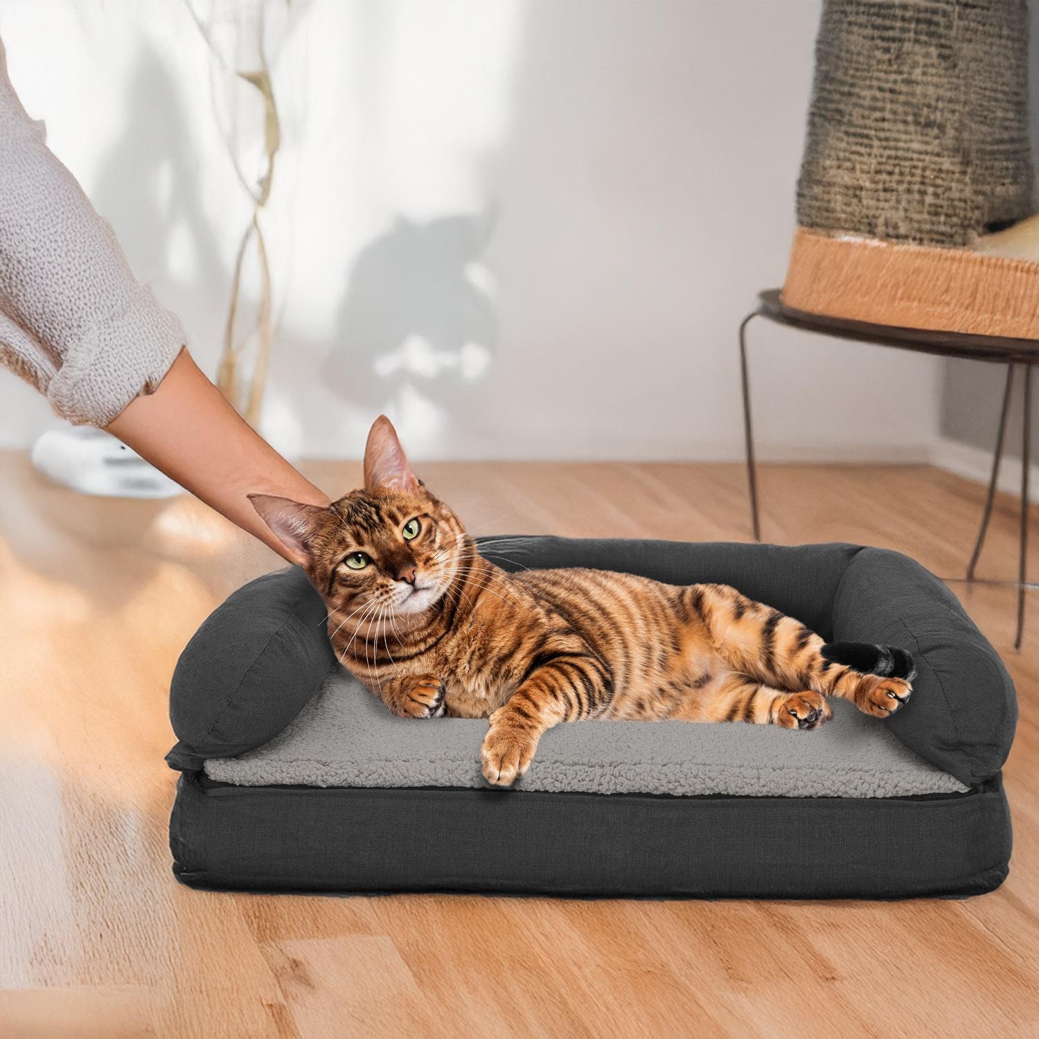 80 x 55 x 23 cm cama ortopédica para perros con respaldo tamaño M