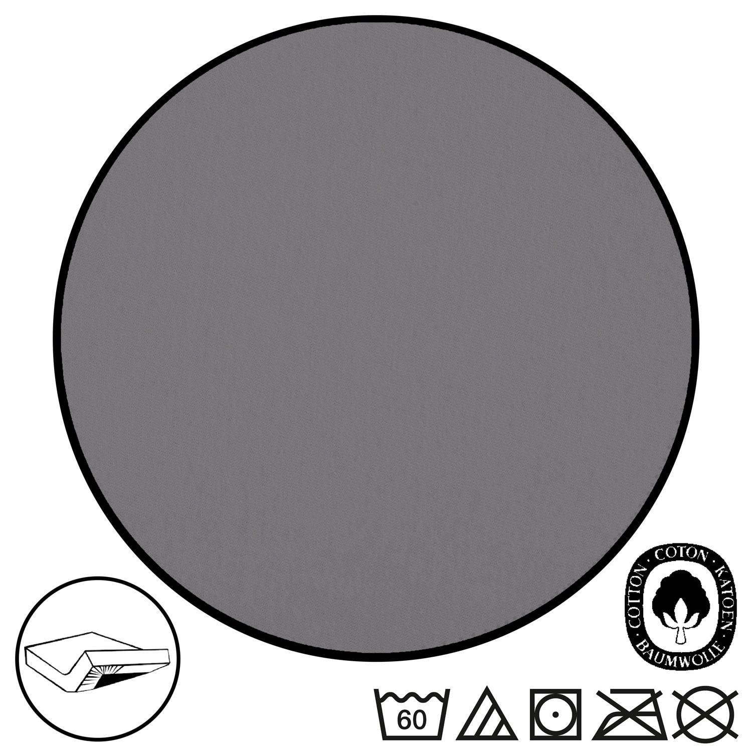 CloudComfort Basic fitted sheet jersey stretch dark gray 90 x 190 - 100 x 200 cm
