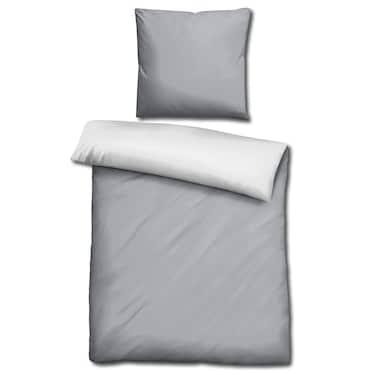 Sleezzz® Renforcé reversible bed linen light gray/white 135 x 200 + 80 x 80 cm