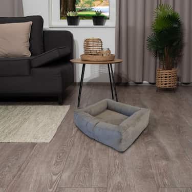 Cama ergonómica para gatos y perros Petzzz Ortho S 75 x 65 x 22 cm con cojín interior extraíble con cara de verano e invierno