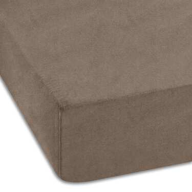 Lote de dos sábanas bajeras CloudComfort Basic de jersey elástico, color taupe, 180 x 190 - 200 x 200 cm (2 unidades)