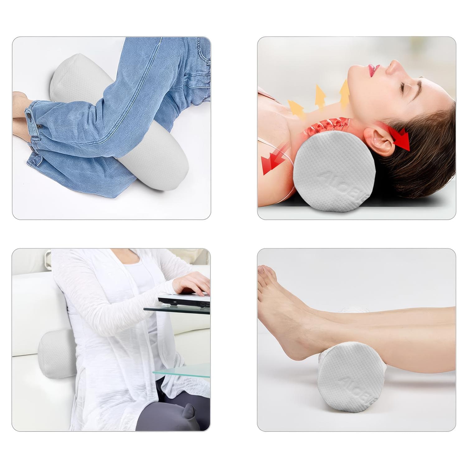 Knee and neck roll Visco Aloe Vera with memory foam 40 x 15 cm