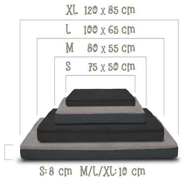 120 x 75 x 10 см Petzzz ортопедична подушка для собак розмір XL колір чорний