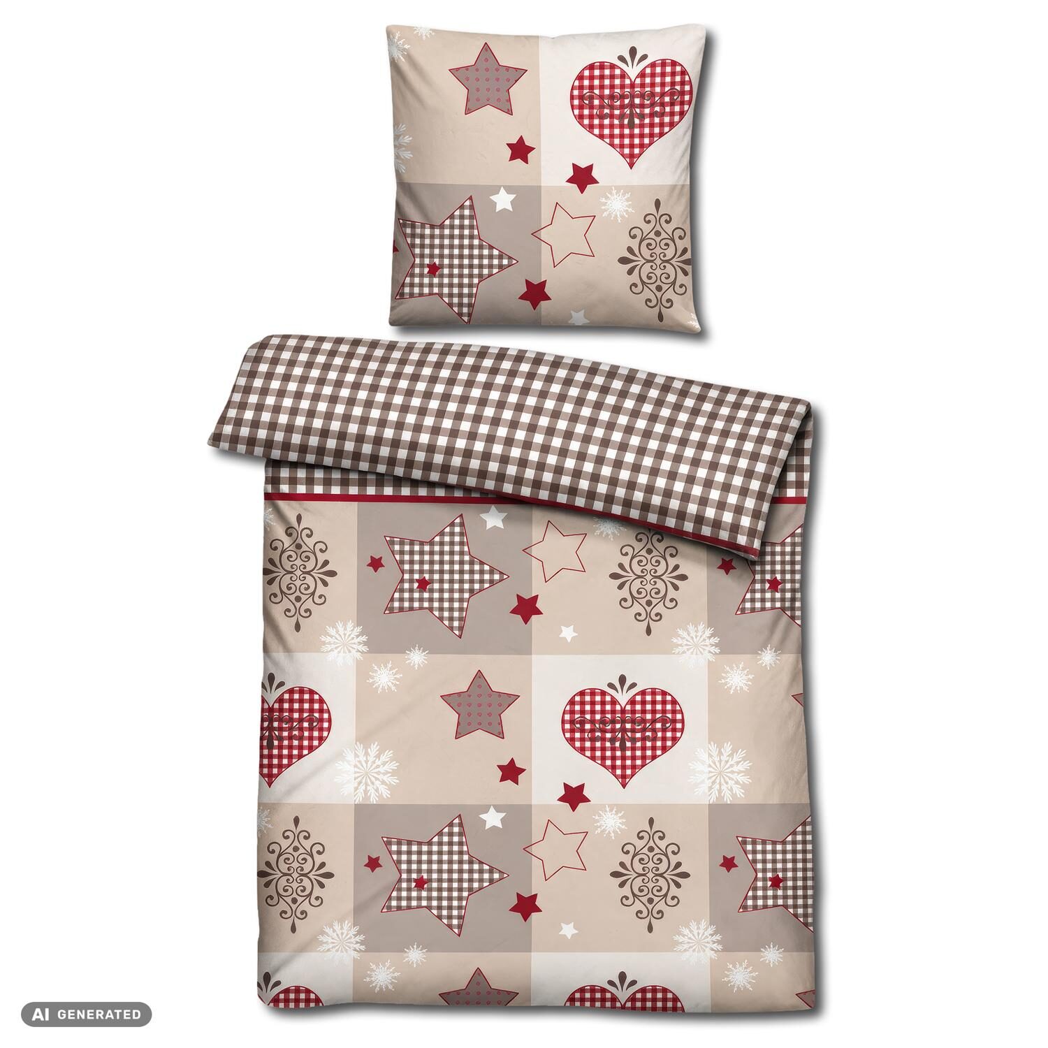 Juego de dos piezas de ropa de cama de franela de polialgodón, 140 x 200 cm + 70 x 90 cm