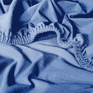 Juego de 4 sábanas bajeras CloudComfort Basic jersey stretch azul 140 x 190 - 160 x 200 cm (4 piezas)
