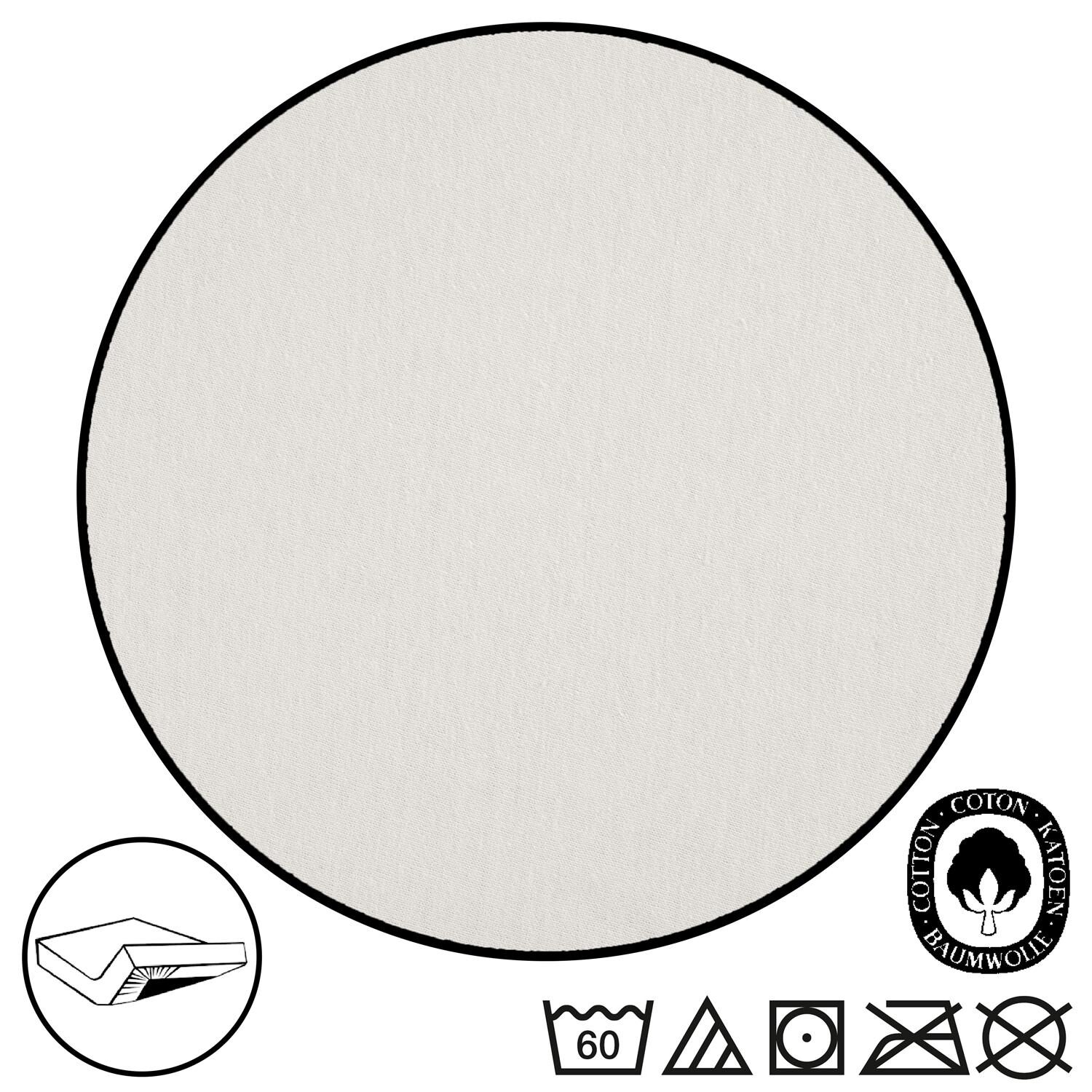Castell Jersey Cotton Fitted Sheet, White, 140 x 190 - 150 x 200 cm