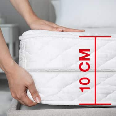 Colchón de espuma Confort K10 90 x 200 cm, altura 10 cm, nivel de firmeza H3 + juego de cama de microfibra CloudComfort Basic 135 x 200 cm + 80 x 80 cm