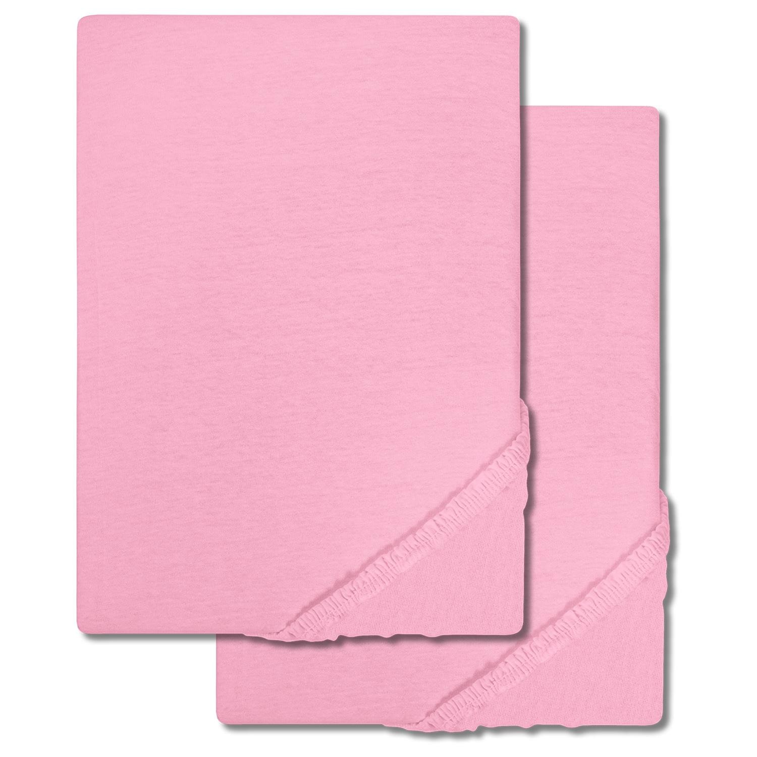 Paquete doble de sábanas bajeras de sarga Setex Molton rosa 90 x 200 cm