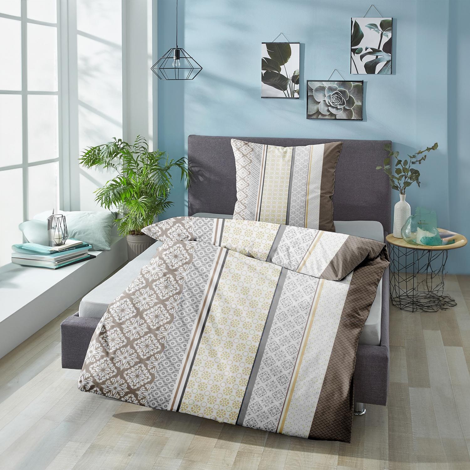 CloudComfort Basic microfiber bed linen beige 155 x 220 + 80 x 80 cm