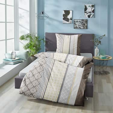 CloudComfort Basic ropa de cama de microfibra beige 155 x 220 + 80 x 80 cm