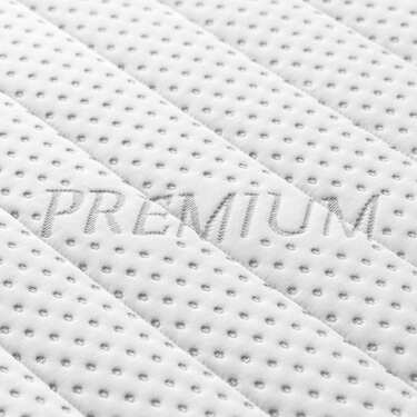 Supportho premium kallskumstopp 100 x 200 cm H3, höjd 9 cm, hårdhetsgrad H3 med antibakteriellt överdrag + CloudComfort Basic gel-flingkudde 40 x 80 cm