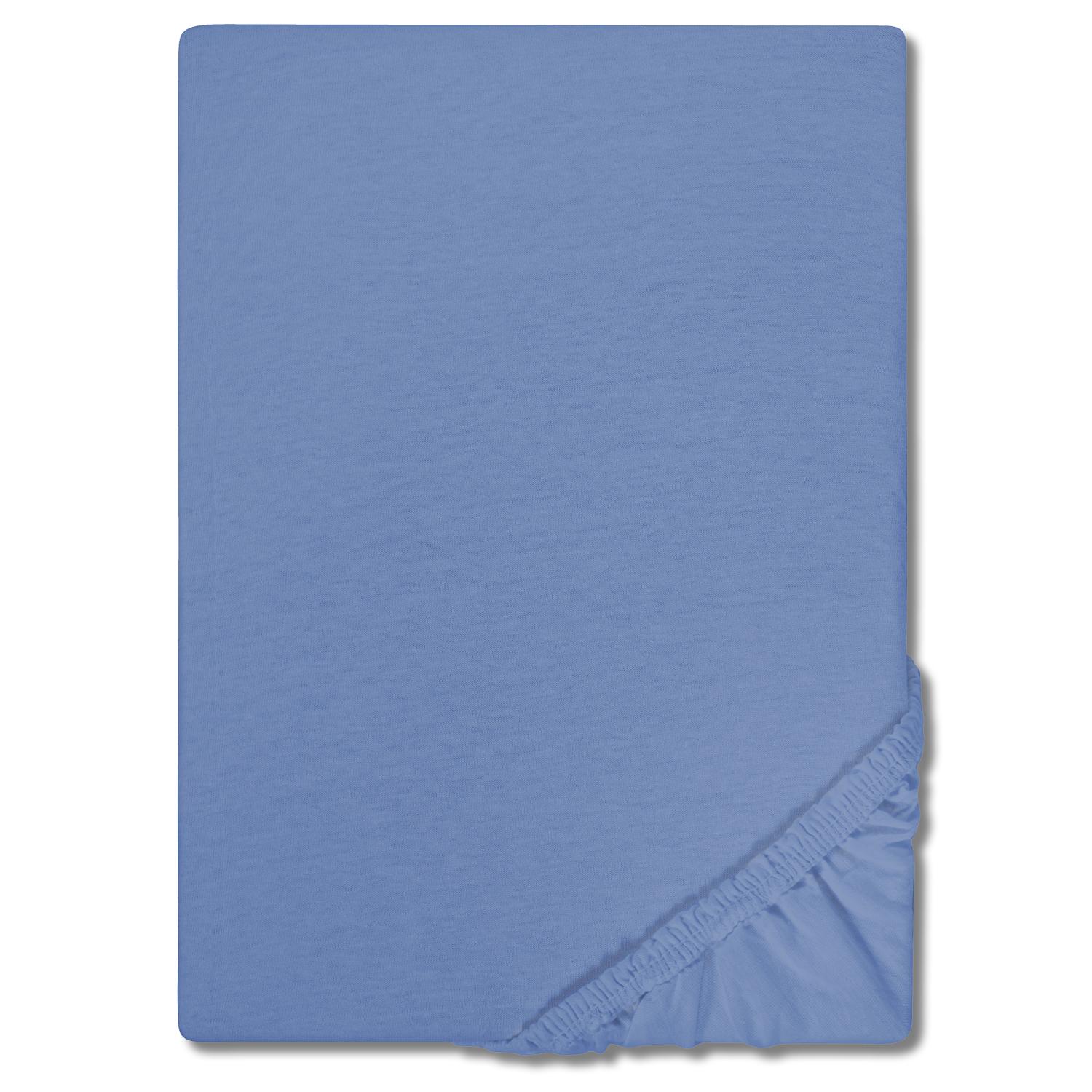 CloudComfort Basic sábana bajera jersey stretch azul 140 x 190 - 160 x 200 cm CloudComfort Basic sábana bajera jersey stretch azul 140 x 190 - 160 x 200 cm